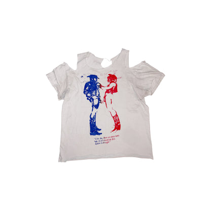 Gay Cowboy Dance Distressed T-shirt